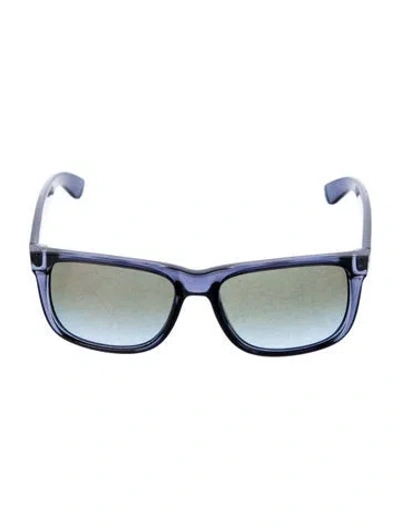 Pre-owned Ray Ban Justin Wayfarer Sunglasses In Blue