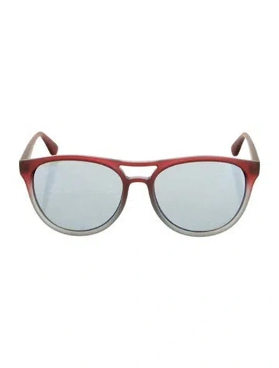 Pre-owned Ray Ban Justin Wayfarer Sunglasses In Burgundy