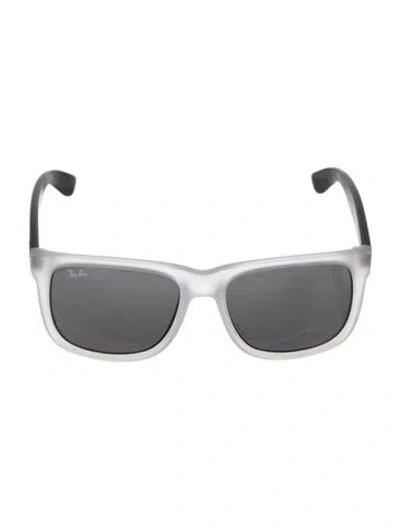 Pre-owned Ray Ban Justin Wayfarer Sunglasses In Gray
