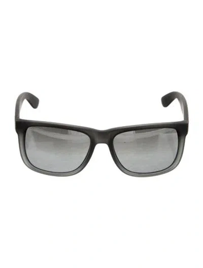 Pre-owned Ray Ban Justin Wayfarer Sunglasses In Gray