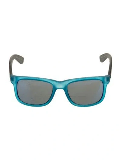 Pre-owned Ray Ban Justin Wayfarer Sunglasses In Gray