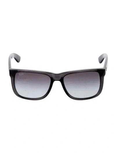 Pre-owned Ray Ban Justin Wayfarer Sunglasses In Grey