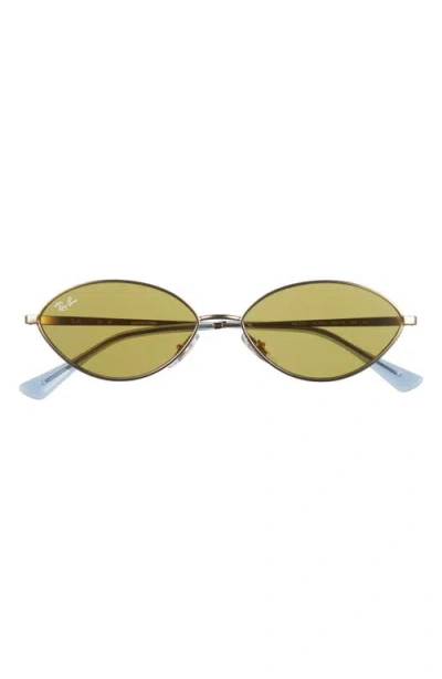 Ray Ban Ray-ban Kai 56mm Oval Sunglasses In Pale Gold Green
