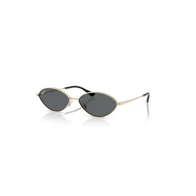 Ray Ban Kai Bio-based Sonnenbrillen Hellgold Fassung Grau Glas Polarisiert 59-15