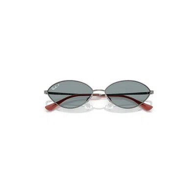 Ray Ban Kai Bio-based Sunglasses Gunmetal Frame Blue Lenses Polarized 56-15
