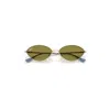Ray Ban Kai Bio-based Sunglasses Pale Gold Frame Green Lenses 56-15 In Pale Gold