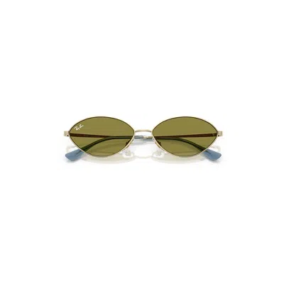 Ray Ban Kai Bio-based Sunglasses Pale Gold Frame Green Lenses 56-15