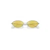 Ray Ban Kai Bio-based Sunglasses Silver Frame Yellow Lenses 59-15 In Silver