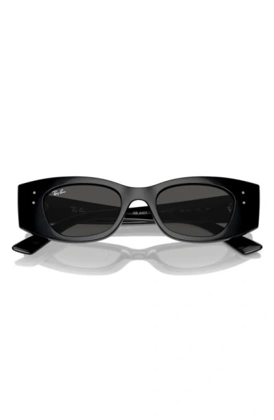 Ray Ban Ray-ban Kat 49mm Small Rectangular Sunglasses In Black/gray Solid