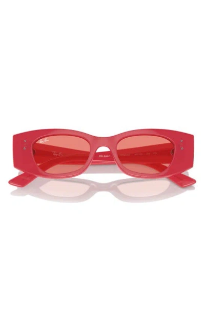 Ray Ban Kat 49mm Small Rectangular Sunglasses In Pink