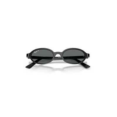 Ray Ban Khal Bio-based Sunglasses Black Frame Grey Lenses Polarized 48-20