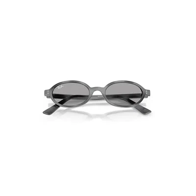 Ray Ban Khal Bio-based Sunglasses Dark Grey Havana Frame Blue Lenses 51-20