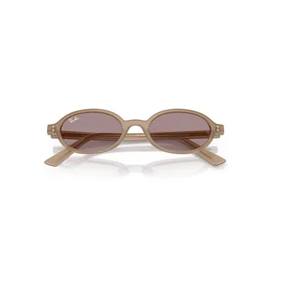 Ray Ban Khal Bio-based Sunglasses Opalescent Brown Frame Violet Lenses 51-20