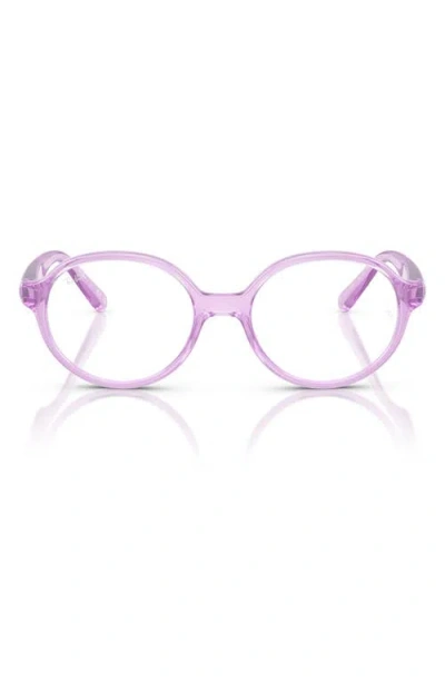 Ray Ban Ray-ban Kids' 44mm Small Phantos Optical Glasses In Transparent Violet