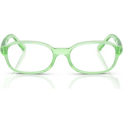 Ray Ban Ray-ban Kids' 44mm Small Pillow Optical Glasses In Transparent Green