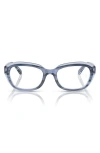 Ray Ban Ray-ban Kids' 46mm Oval Optical Glasses In Striped Blue