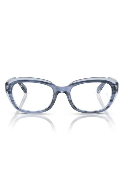 Ray Ban Ray-ban Kids' 46mm Oval Optical Glasses In Striped Blue