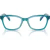 Ray Ban Ray-ban Kids' 46mm Rectangular Optical Glasses In Blue Green