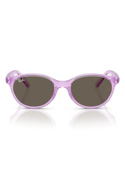 Ray Ban Ray-ban Kids' 47mm Oval Sunglasses In Transparent Violet