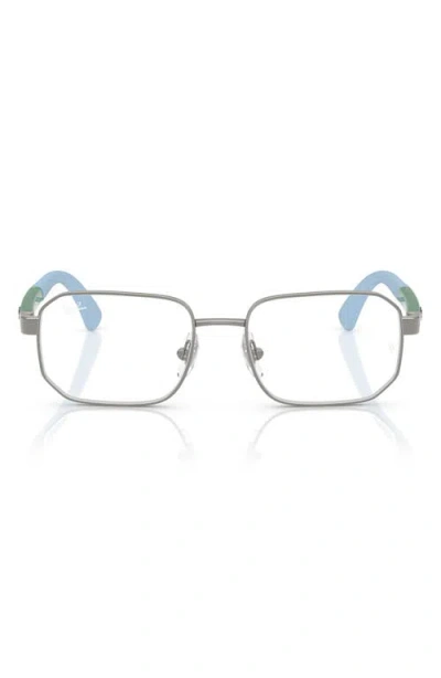 Ray Ban Ray-ban Kids' 48mm Irregular Optical Glasses In Metallic