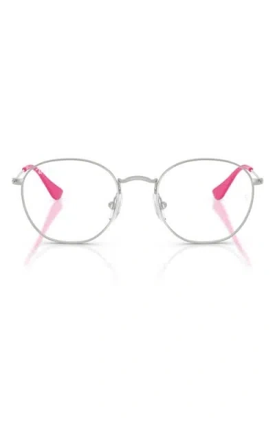 Ray Ban Ray-ban Kids' 48mm Irregular Optical Glasses In Silver