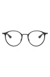 Ray Ban Ray-ban Kids' 48mm Round Optical Glasses In Black