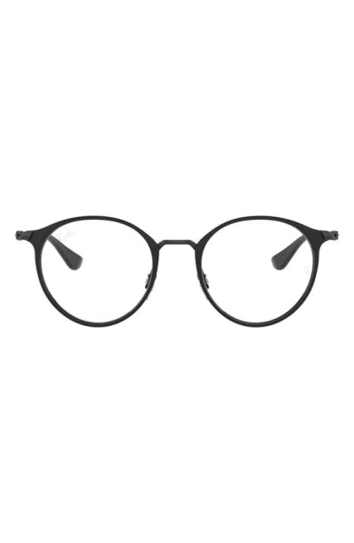 Ray Ban Ray-ban Kids' 48mm Round Optical Glasses In Black