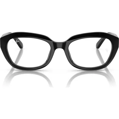 Ray Ban Ray-ban Kids' 48mm Small Irregular Optical Glasses In Black