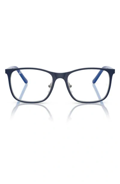 Ray Ban Ray-ban Kids' 48mm Small Square Optical Glasses In Blue Silver