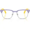 Ray Ban Ray-ban Kids' 48mm Square Optical Glasses In Silver