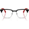 Ray Ban Ray-ban Kids' 48mm Square Optical Glasses In Black
