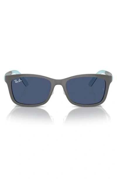 Ray Ban Ray-ban Kids' 49mm Rectangular Optical Glasses & Clip-on Sunglasses In Dark Blue