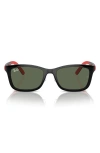 Ray Ban Ray-ban Kids' 49mm Rectangular Optical Glasses & Clip-on Sunglasses In Green