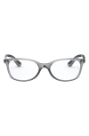 Ray Ban Ray-ban Kids' 49mm Rectangular Optical Glasses In Grey/transparent Grey