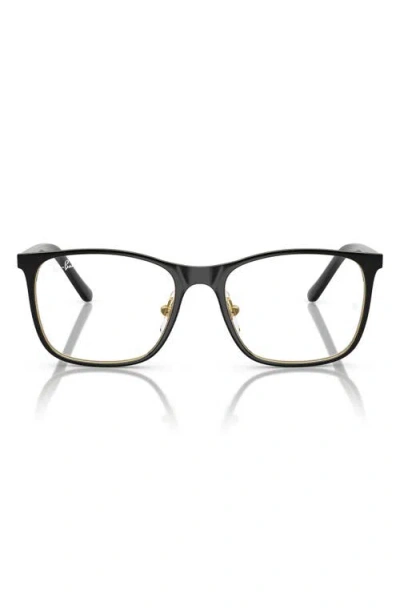 Ray Ban Ray-ban Kids' Junior 46mm Square Optical Glasses In Black