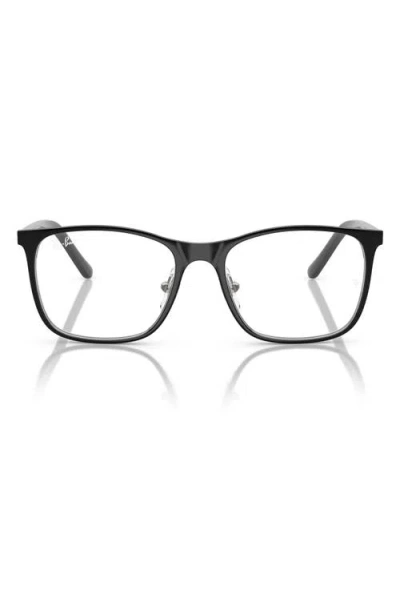 Ray Ban Ray-ban Kids' Junior 46mm Square Optical Glasses In Black Silver