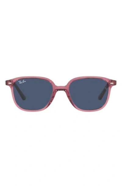 Ray Ban Kids' Junior Leonard 45mm Square Sunglasses In Transparent Pink