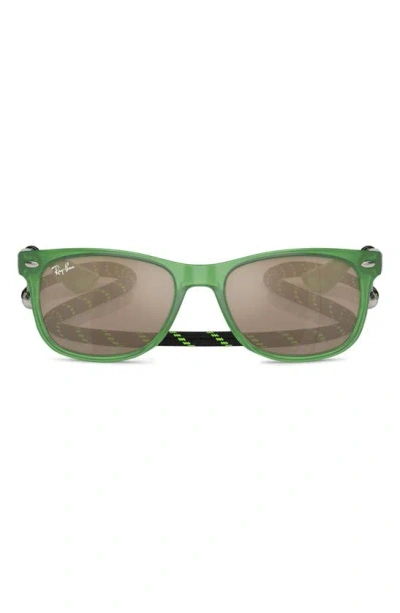 Ray Ban Kids' Junior Wayfarer 47mm Square Sunglasses In Opal Green