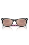 Ray Ban Ray-ban Kids' Junior Wayfarer 50mm Gradient Square Sunglasses In Rubber Black/rose