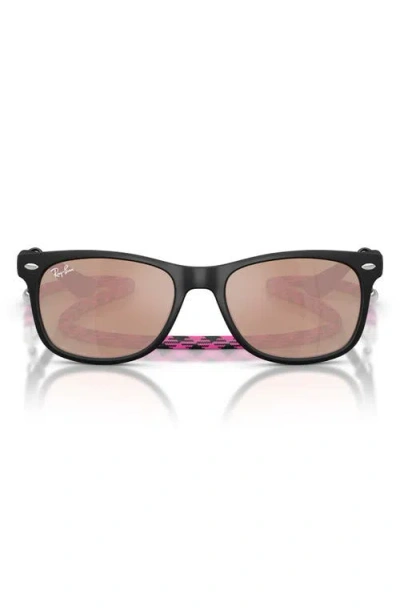 Ray Ban Ray-ban Kids' Junior Wayfarer 50mm Gradient Square Sunglasses In Rubber Black/rose