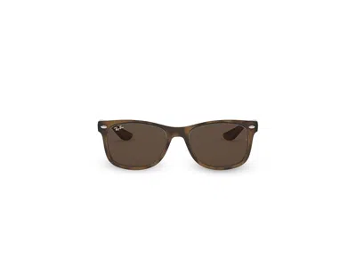 Ray Ban Kids New Wayfarer Sunglasses Fashion Sunglasses Havana/dark Brown: 48mm In Black