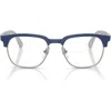 Ray Ban Ray-ban Kids' Ry1641 46mm Square Optical Glasses In Blue/gunmetal