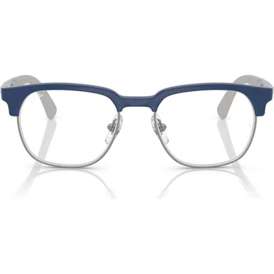 Ray Ban Ray-ban Kids' Ry1641 46mm Square Optical Glasses In Blue/gunmetal