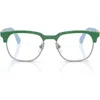 Ray Ban Ray-ban Kids' Ry1641 46mm Square Optical Glasses In Green/gunmetal