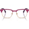 Ray Ban Ray-ban Kids' Ry1641 46mm Square Optical Glasses In Pink/rose Gold