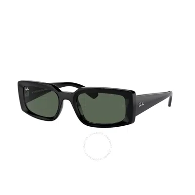 Ray Ban Kiliane Bio Based Dark Green Rectangular Unisex Sunglasses Rb4395 667771 54 In Black / Dark / Green