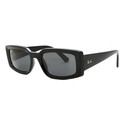 Ray Ban Kiliane Bio Based Dark Grey Rectangular Unisex Sunglasses Rb4395 667787 54 In Black