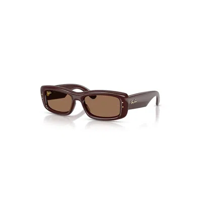 Ray Ban Kiliane Puffer Sonnenbrillen Dunkelbraun Transparent Fassung Braun Glas 55-19