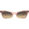 Ray Ban Ray-ban Lady Burbank 55mm Cat Eye Sunglasses In Transparent Pink