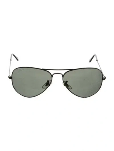 Pre-owned Ray Ban Large Aviator Aviator Sunglasses In Black